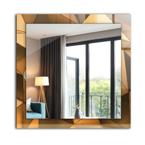 Zrkadlo s potlačeným rámom Zlaté geometrické vzory