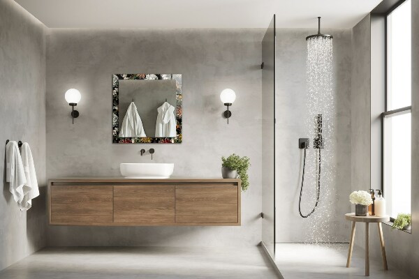 Dekoračné zrkadlo Kvety a vtáky