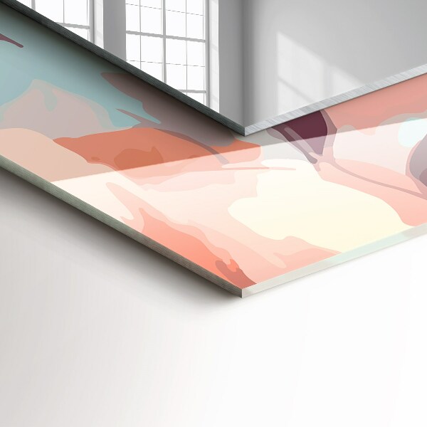 Dekoračné zrkadlo na stenu Kvety pastelové listy