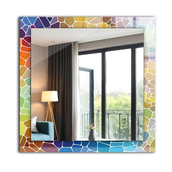 Dekoračné zrkadlo na stenu Farebná abstraktná mozaika