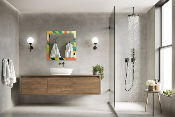 Zrkadlo s potlačeným rámom Abstraktné farebné vzory