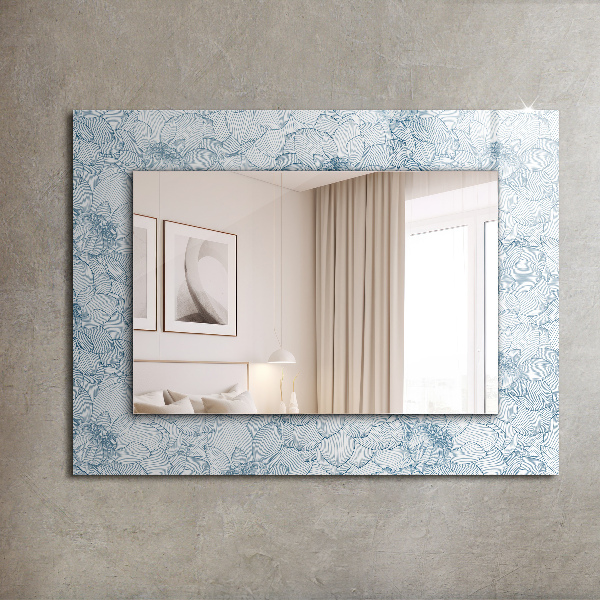 Dekoračné zrkadlo Modrý kvetinový vzor