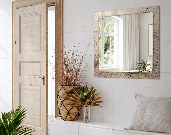 Zrkadlo s potlačeným rámom Prierez kmeňa stromu