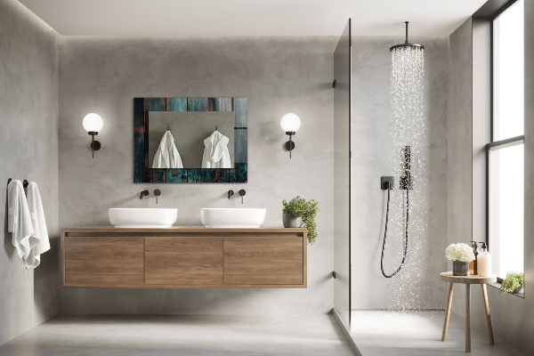 Dekoračné zrkadlo na stenu Drevené zelené dosky