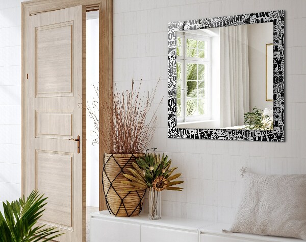 Zrkadlo rám s potlačou Motivačný ručný nápis