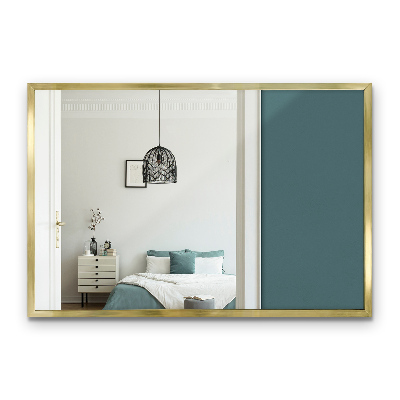 Minimalistické obdĺžnikové zrkadlo so zlatým rámom 60x40 cm