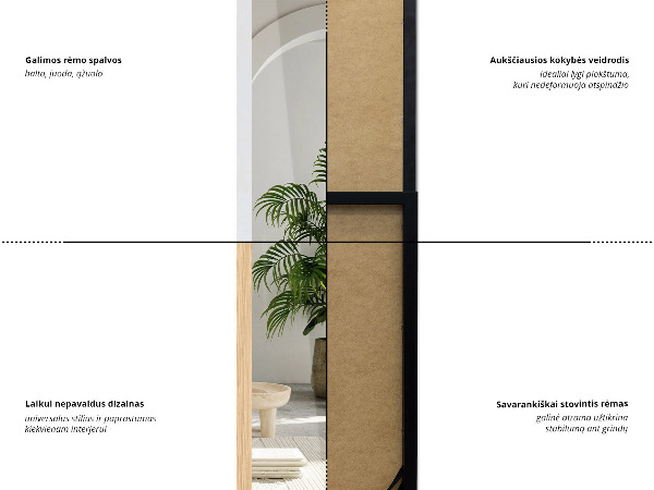 Stojace zrkadlo biele 36x156 cm