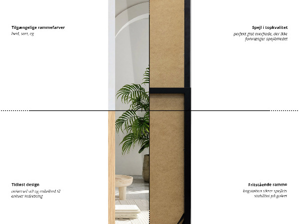 Stojace zrkadlo biele 36x156 cm