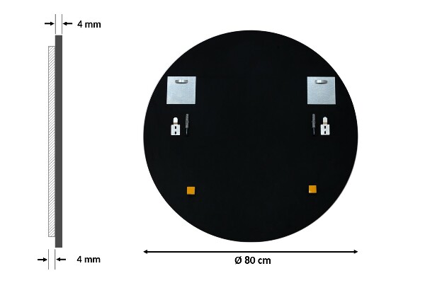 Okrúhle zrkadlo do spálne čierny rám fi 80 cm