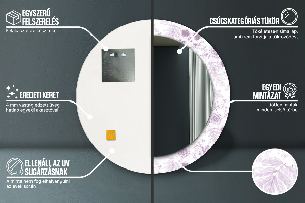 Lebka Okrúhle dekoračné zrkadlo