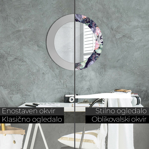 Vtáky Okrúhle dekoračné zrkadlo na stenu