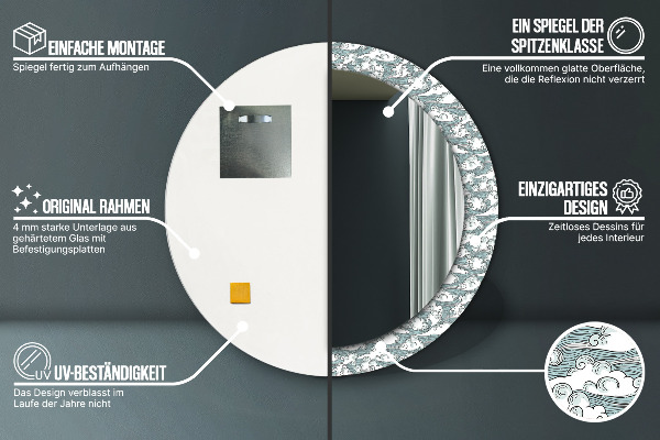 Oblaky Okrúhle zrkadlo s motívom