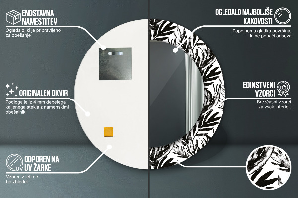 Monštrum Okrúhle zrkadlo s motívom