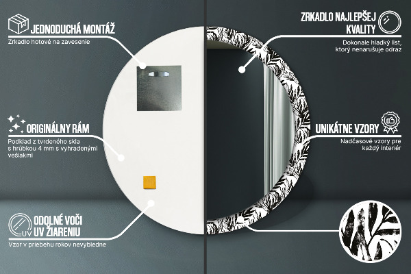 Monštrum Okrúhle zrkadlo s motívom