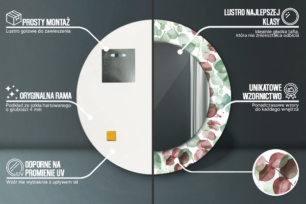 Eukalyptus Okrúhle dekoračné zrkadlo