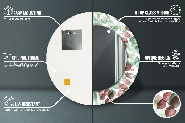 Eukalyptus Okrúhle dekoračné zrkadlo