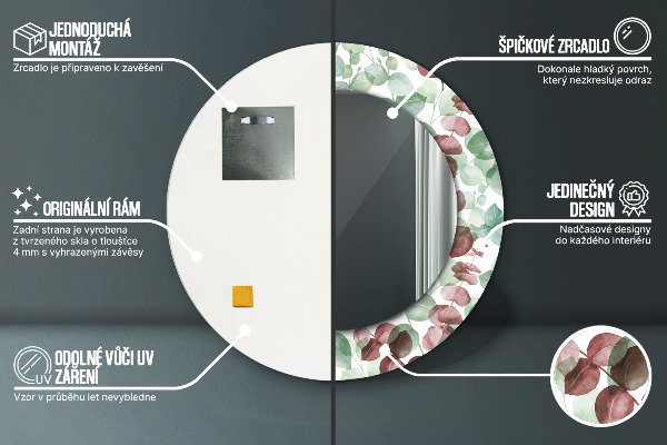 Eukalyptus Okrúhle dekoračné zrkadlo