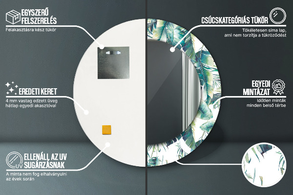 Listy Okrúhle dekoračné zrkadlo