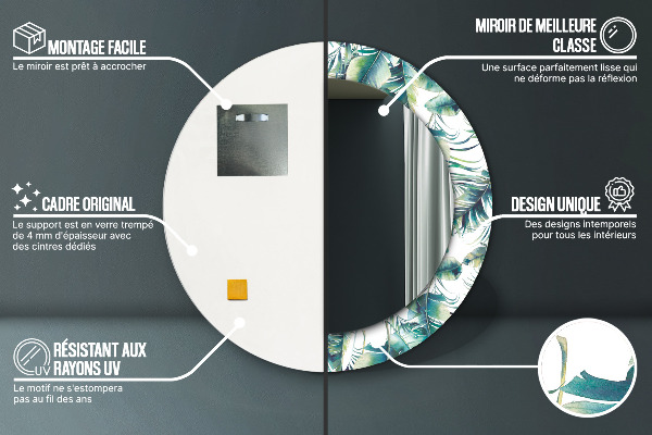 Listy Okrúhle dekoračné zrkadlo