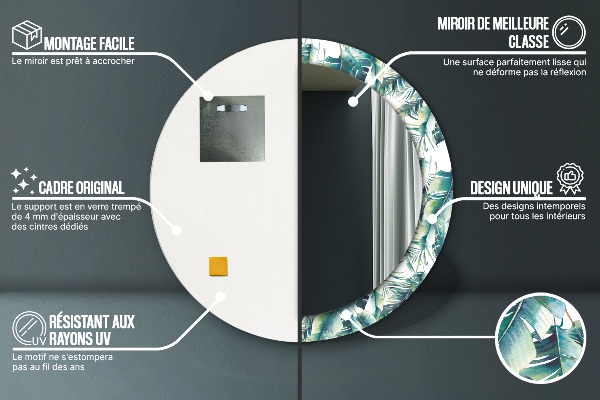 Listy Okrúhle dekoračné zrkadlo