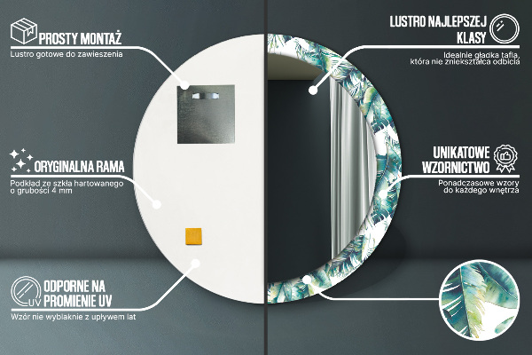 Listy Okrúhle dekoračné zrkadlo