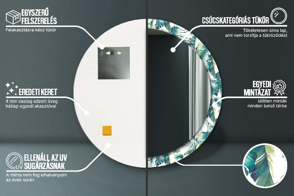 Listy Okrúhle dekoračné zrkadlo