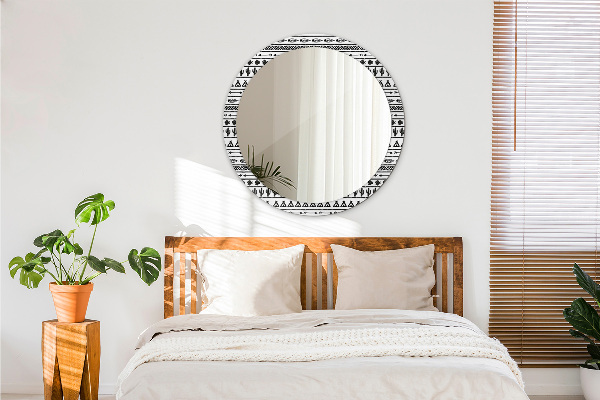 Boho minimalista Okrúhle dekoračné zrkadlo na stenu