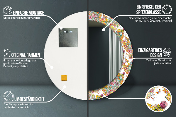 Sen o krajine rozprávok Okrúhle dekoračné zrkadlo na stenu