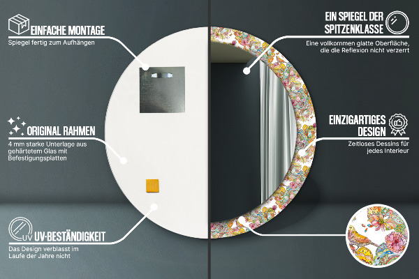 Sen o krajine rozprávok Okrúhle dekoračné zrkadlo na stenu