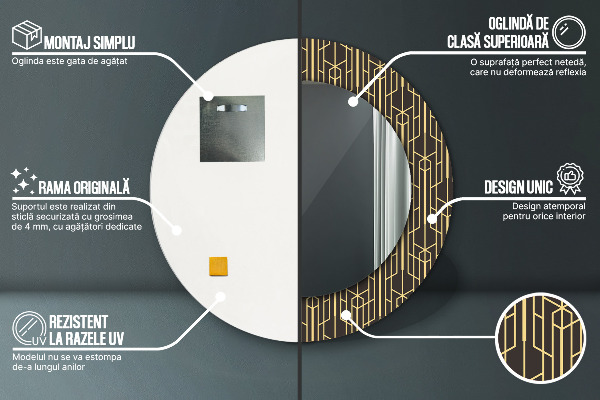 Abstraktný Okrúhle dekoračné zrkadlo na stenu