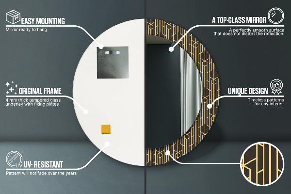 Abstraktný Okrúhle dekoračné zrkadlo na stenu