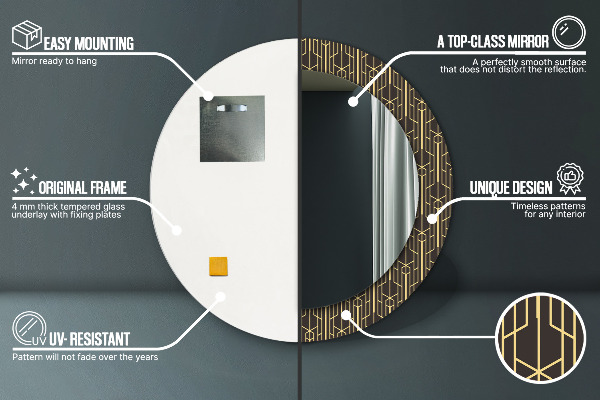 Abstraktný Okrúhle dekoračné zrkadlo na stenu