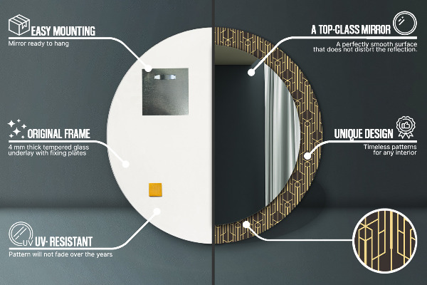 Abstraktný Okrúhle dekoračné zrkadlo na stenu