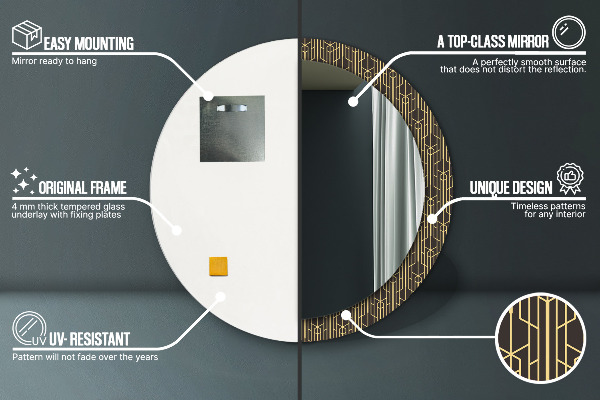 Abstraktný Okrúhle dekoračné zrkadlo na stenu