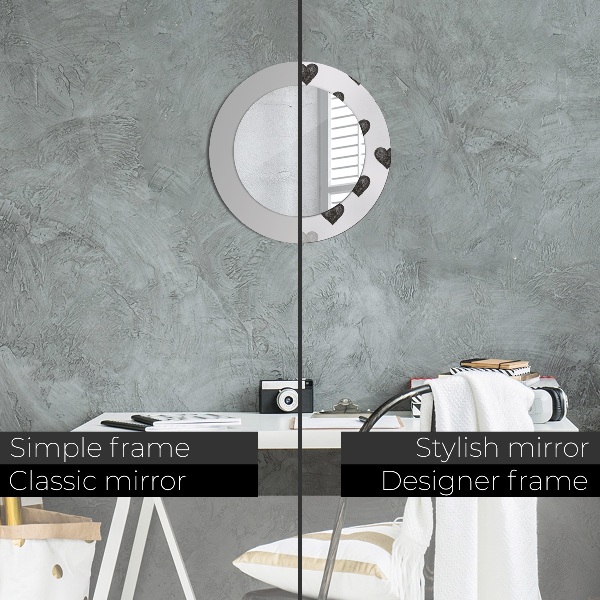 Abstraktné srdcia Okrúhle dekoračné zrkadlo