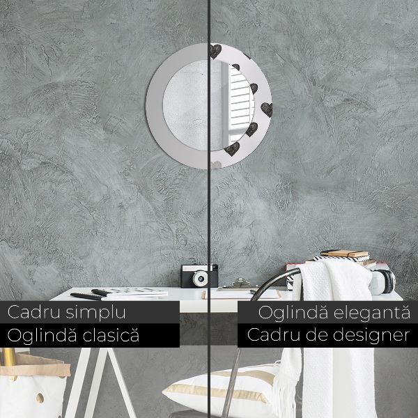 Abstraktné srdcia Okrúhle dekoračné zrkadlo