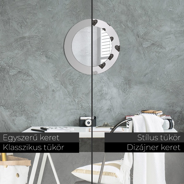 Abstraktné srdcia Okrúhle dekoračné zrkadlo