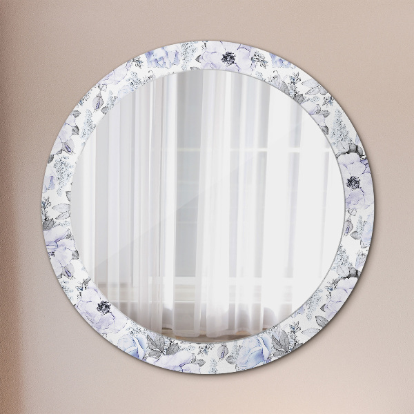 Modré ruže Okrúhle dekoračné zrkadlo
