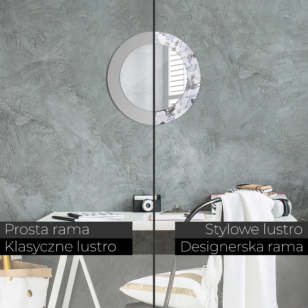 Modré ruže Okrúhle dekoračné zrkadlo