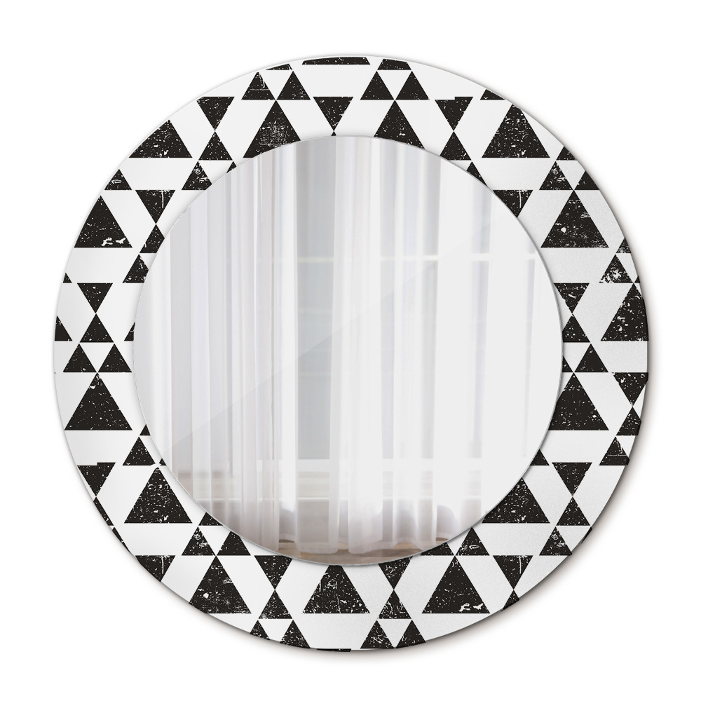 Geometrické trojuholníky Okrúhle dekoračné zrkadlo