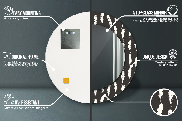 Perie Okrúhle dekoračné zrkadlo