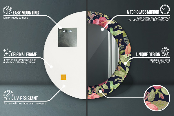 Hibiscus kvety Okrúhle dekoračné zrkadlo