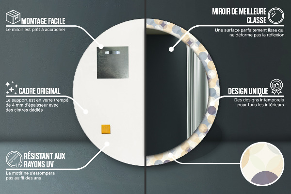 Geometrické kolesá Okrúhle dekoračné zrkadlo