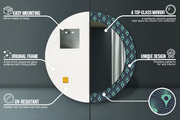 Kvetinový vzor Okrúhle dekoračné zrkadlo