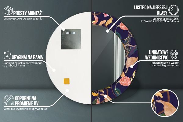 Akvarely Okrúhle dekoračné zrkadlo