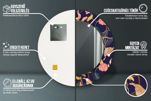 Akvarely Okrúhle dekoračné zrkadlo