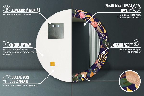 Akvarely Okrúhle dekoračné zrkadlo