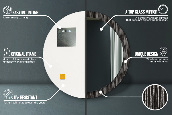 Abstraktný kovový Okrúhle dekoračné zrkadlo na stenu