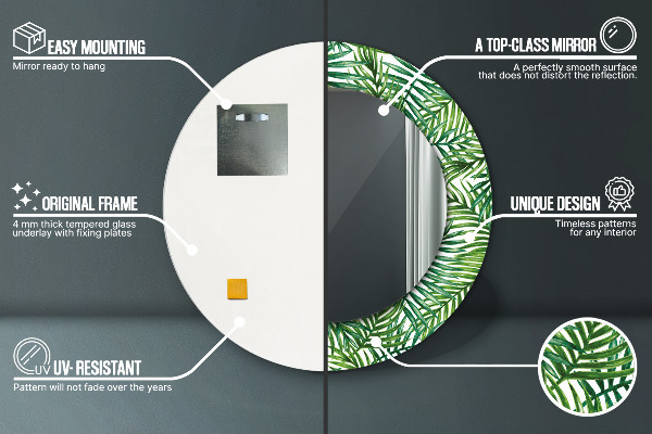 Tropická dlaň Okrúhle dekoračné zrkadlo