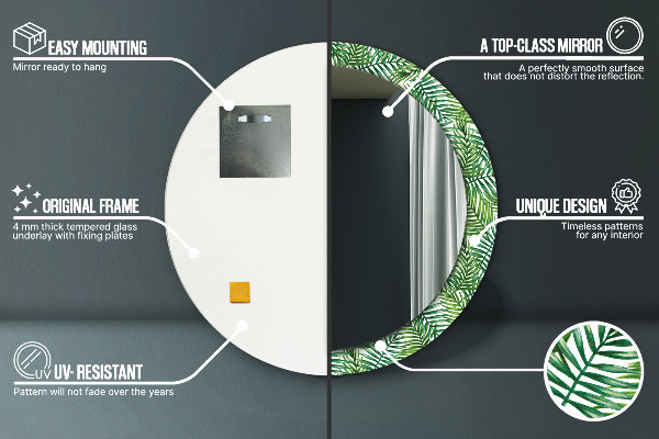 Tropická dlaň Okrúhle dekoračné zrkadlo